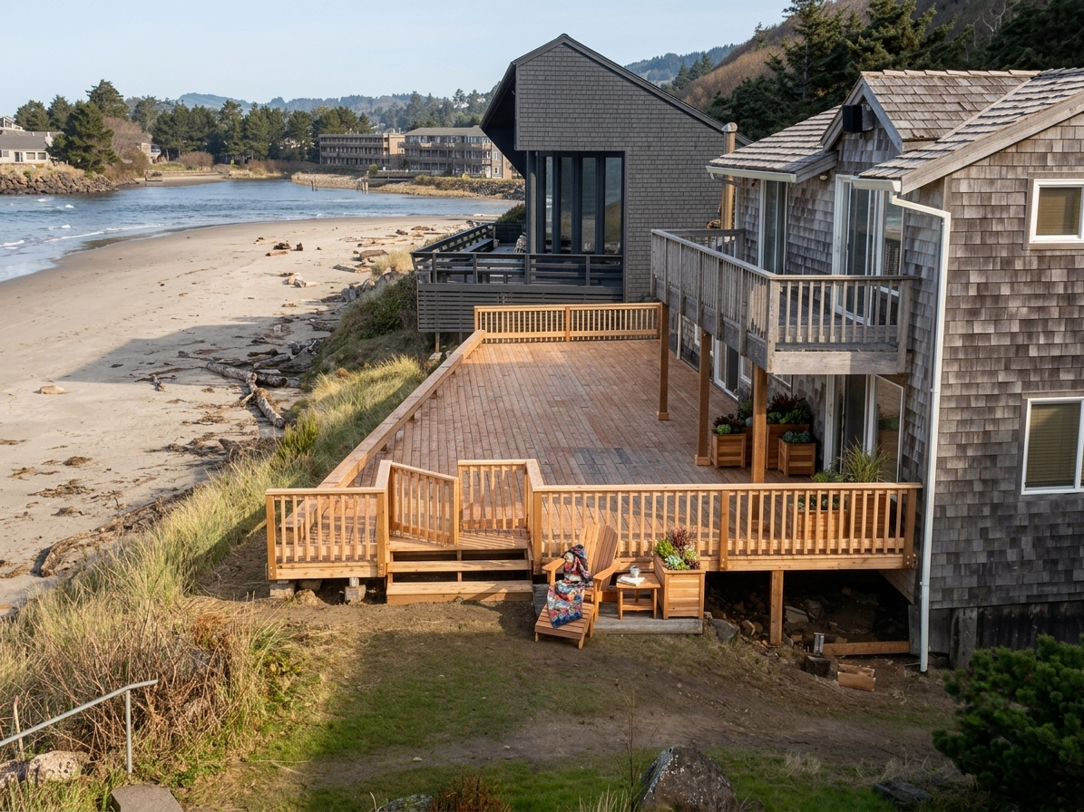 Beachfront deck build, South Coast