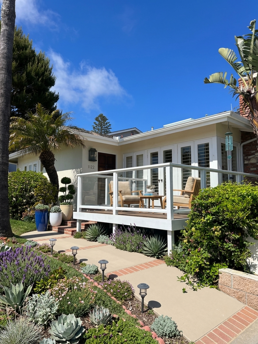 Coastal cottage remodel with deck, Laguna Beach